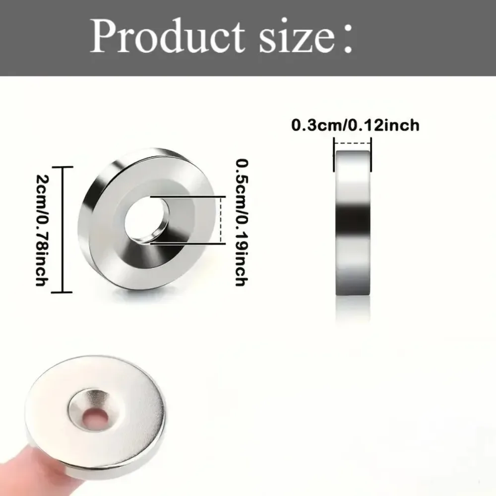 Industrielle Senkkopf-Scheibenmagnete mit Durchgangsbohrungen, Hochleistungs-Neodym-Magnete für Maschinen, Wissenschaftsprojekte & DIY – Detail 6