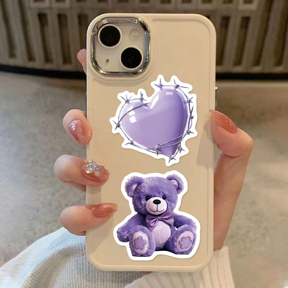 50 Uds. Pegatinas simples y divertidas de estilo Ins púrpura, fundas para teléfono, tazas para ordenador portátil, altavoces, pegatinas impermeables