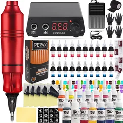 Complete Tattoo Machine Kits Tattoo Power Supply Rotary Pen with Cartridge Needles Permanent Makeup Machine for Tattoo Beginners