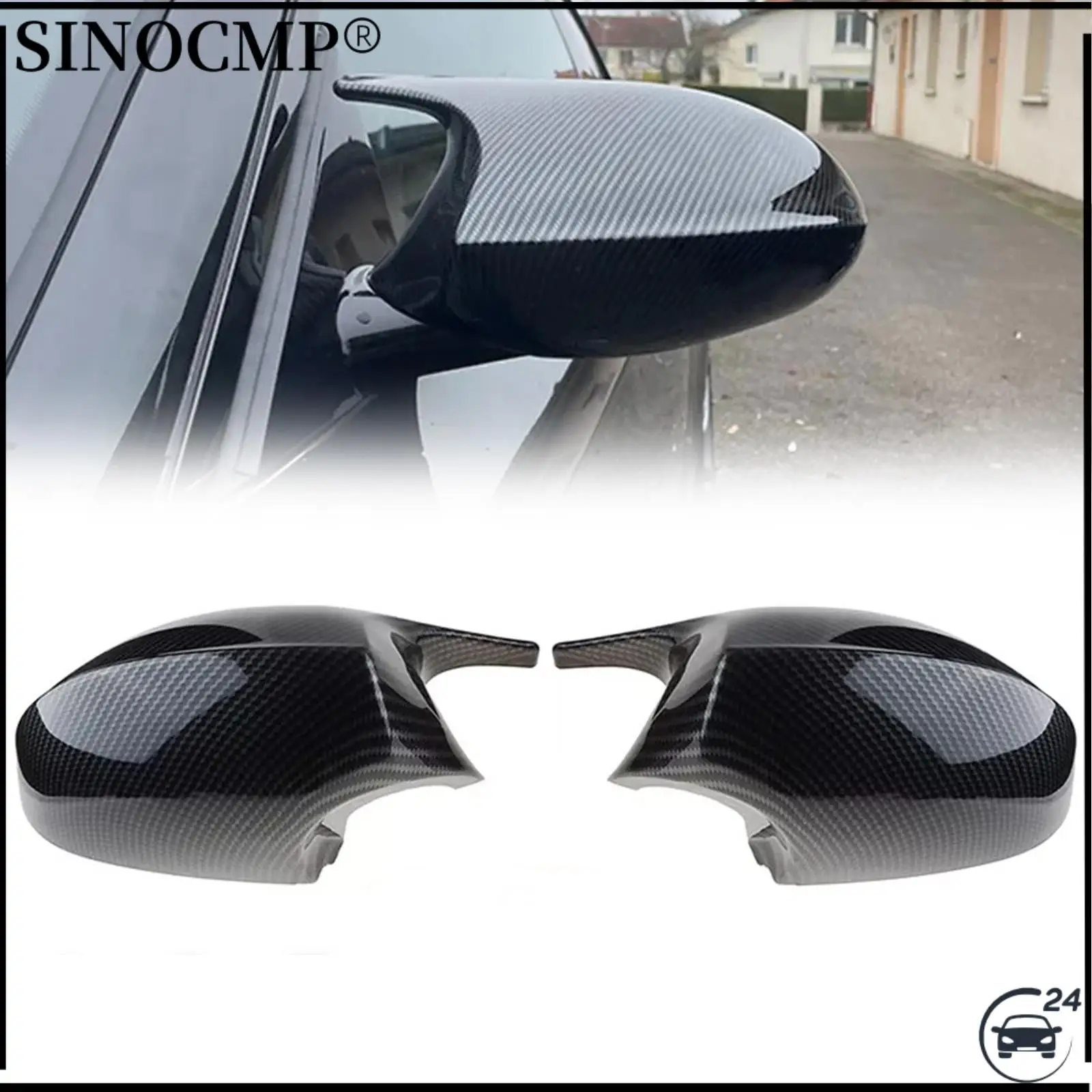 

2PCS Car Side Mirror Cover Cap 51167135097 51167135098 For BMW E81 E82 E87 E90 E91 E92 E93 PRE-LCI M3 Carbon Fiber Left+Right