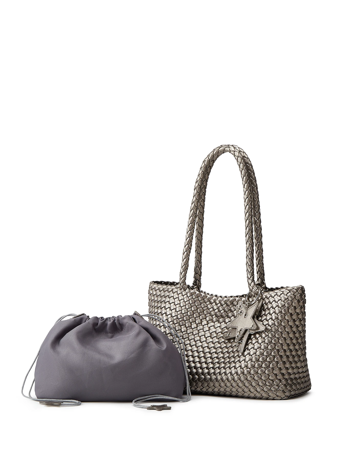 

New Niche 2-Piece Fashion Star Charm Solid-Color Women's Tote & Shoulder Bag