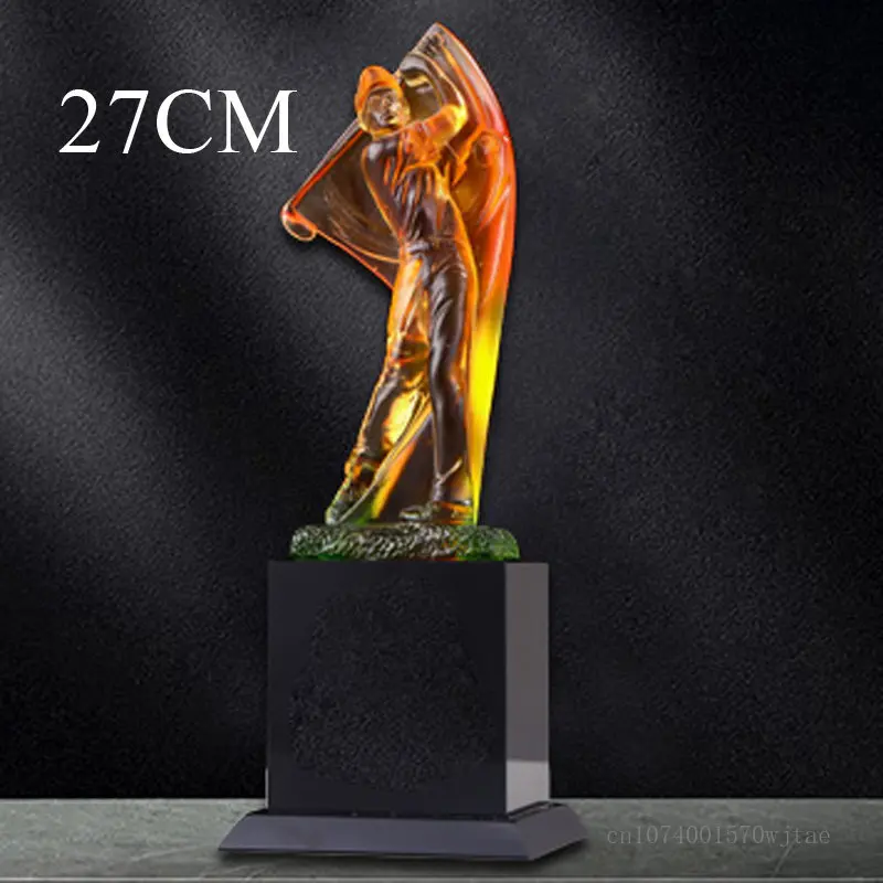 Customized High-end Sports Golf series Crystal Trophy, One shot Hole, Competition Award Medal Home Decoration Engraving New, 1Pc