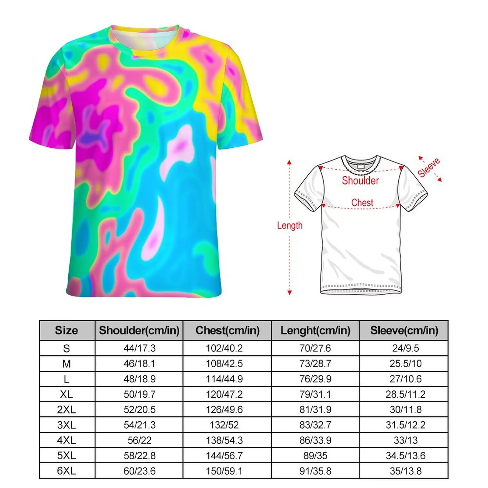 Abstract Neon Splatter T Shirt Men Colorful Design Design O Neck T-Shirts Fashion Tops Short Sleeves Casual Big Size Tee Shirt