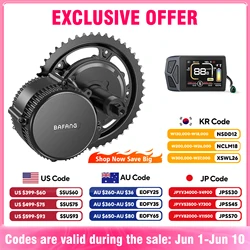 BAFANG 48V Mid Drive Kit Ebike Conversion Kit with Battery BBS02 BBSHD 1000W 750W Mid Motor for 68-73MM Mountain Road Bike