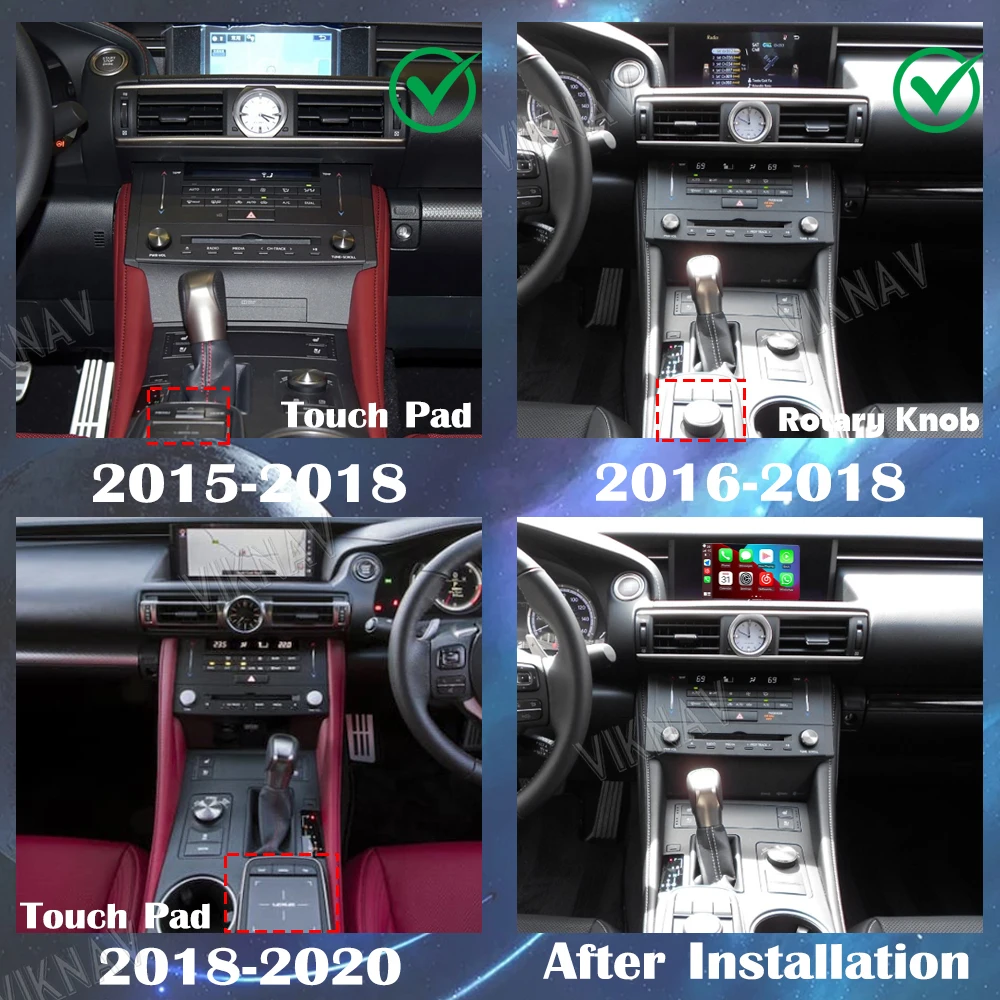 Viknav Linux Interface Decoding Box Fit For Lexus RC 2015 -2020 Wireless Apple CarPlay Android Auto Upgrade Decoder Box