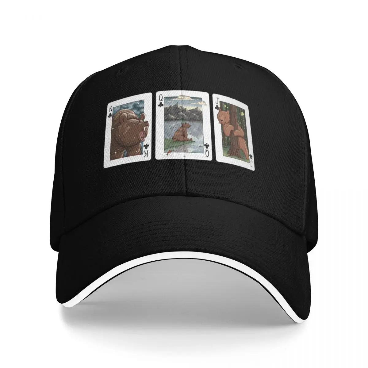 

Brown Bear Clubs Cards Print Baseball Cap Anime Golf Wear hats on offer For Girls Men's