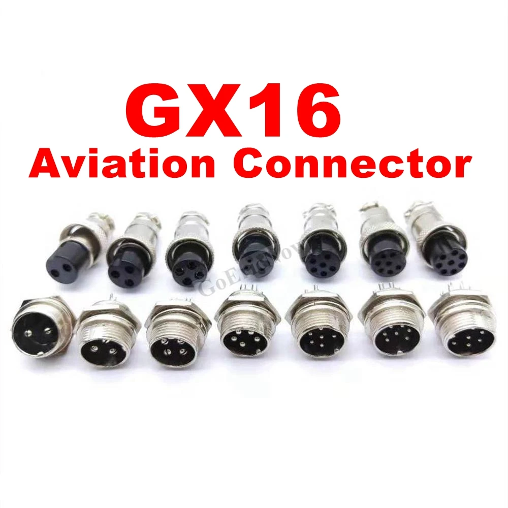 1 set GX16 2P 3P 4P 5P 6P 7P 8 9 10P Male  Female Circular Aviation Connector GX 16 Socket & Plug Aviation Wire Panel Connectors