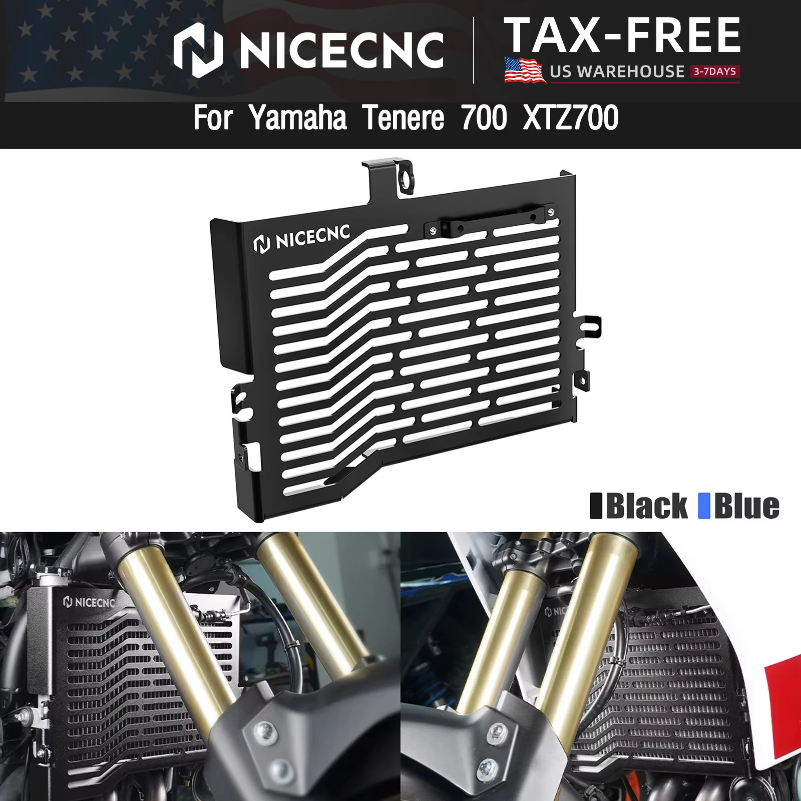 

For Yamaha 2019-2024 23 Tenere 700 XTZ700 T700 Radiator Guard Protector Cover TENERE700 Rally Edition 2020-2024 World Raid 2022