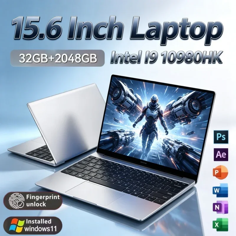 15.6 Inch Reliable Daily Laptop Intel Core I9‑10980HK 32GB RAM 2TB SSD Windows 11 Portable Notebook For Family Personal Use