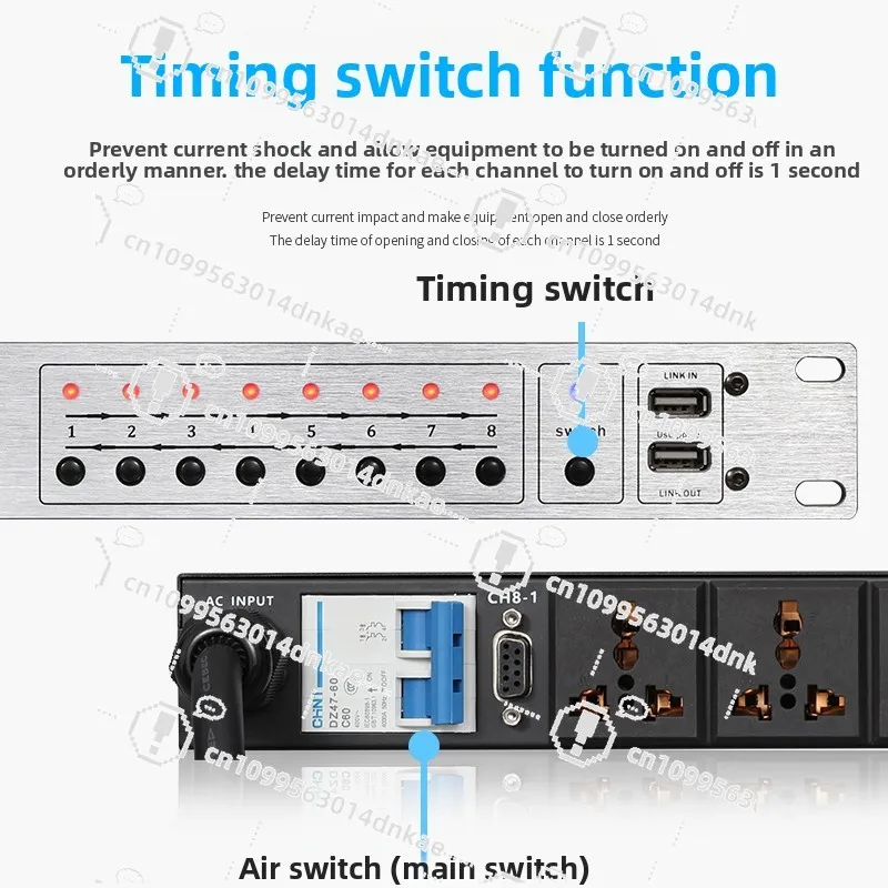 

Professional Filter Power Sequencer 8 Channels, Computer Central Control 10 Channels, Stage Socket Sequence Controller 16
