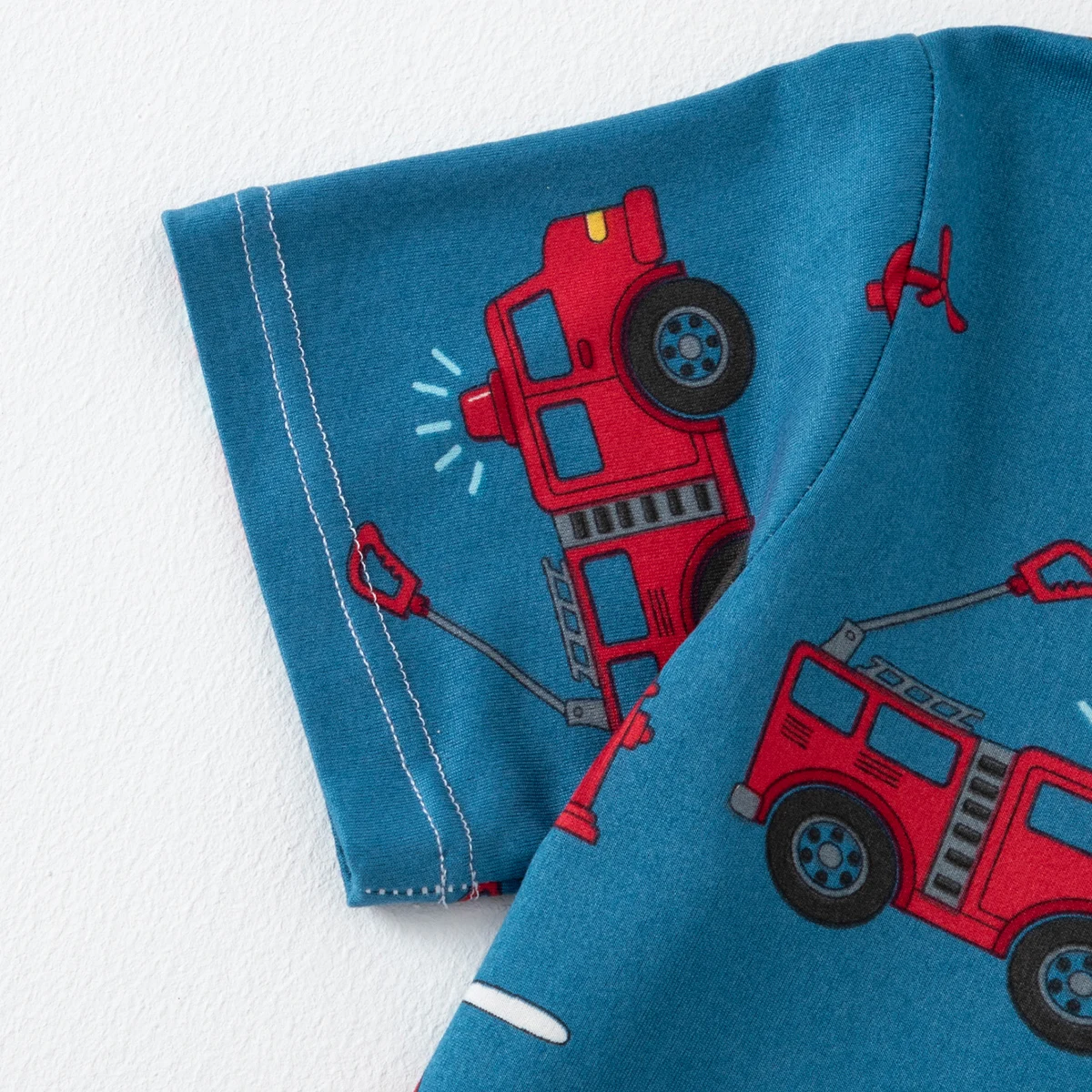2/6-teiliges Sommer-Mode-Set für Kinder mit Aufdruck in Übergröße für Jungen, bequemes, kurzärmliges Oberteil mit Rundhalsausschnitt und weiche Hose – Detail 18