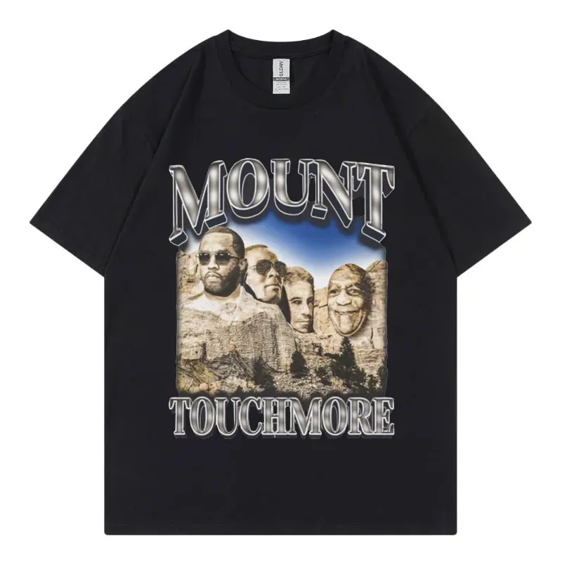 

Забавная винтажная футболка P Diddy Mount Touchmore в стиле хип-хоп с модными рукавами, уличная одежда, эстетичная одежда в стиле Харадзюку