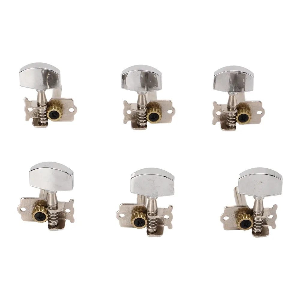 3L3R Configuration Guitar Tuning Pegs Lightweight Silver Guitar Tuner Pegs Kit Metal Open String Tuning Pegs For Guitarists