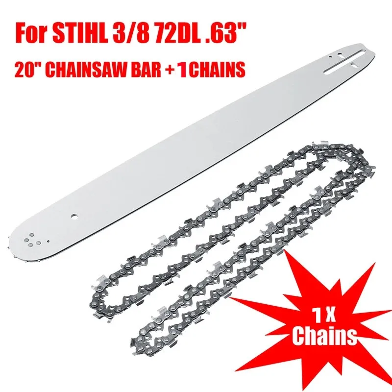 20 inch 3/8 063 1.6mm  72  Drive Links Guide Bar 1pcs and chain 1pcs For  Chainsaws  MS361 MS362 MS380 MS390 MS440 MS441