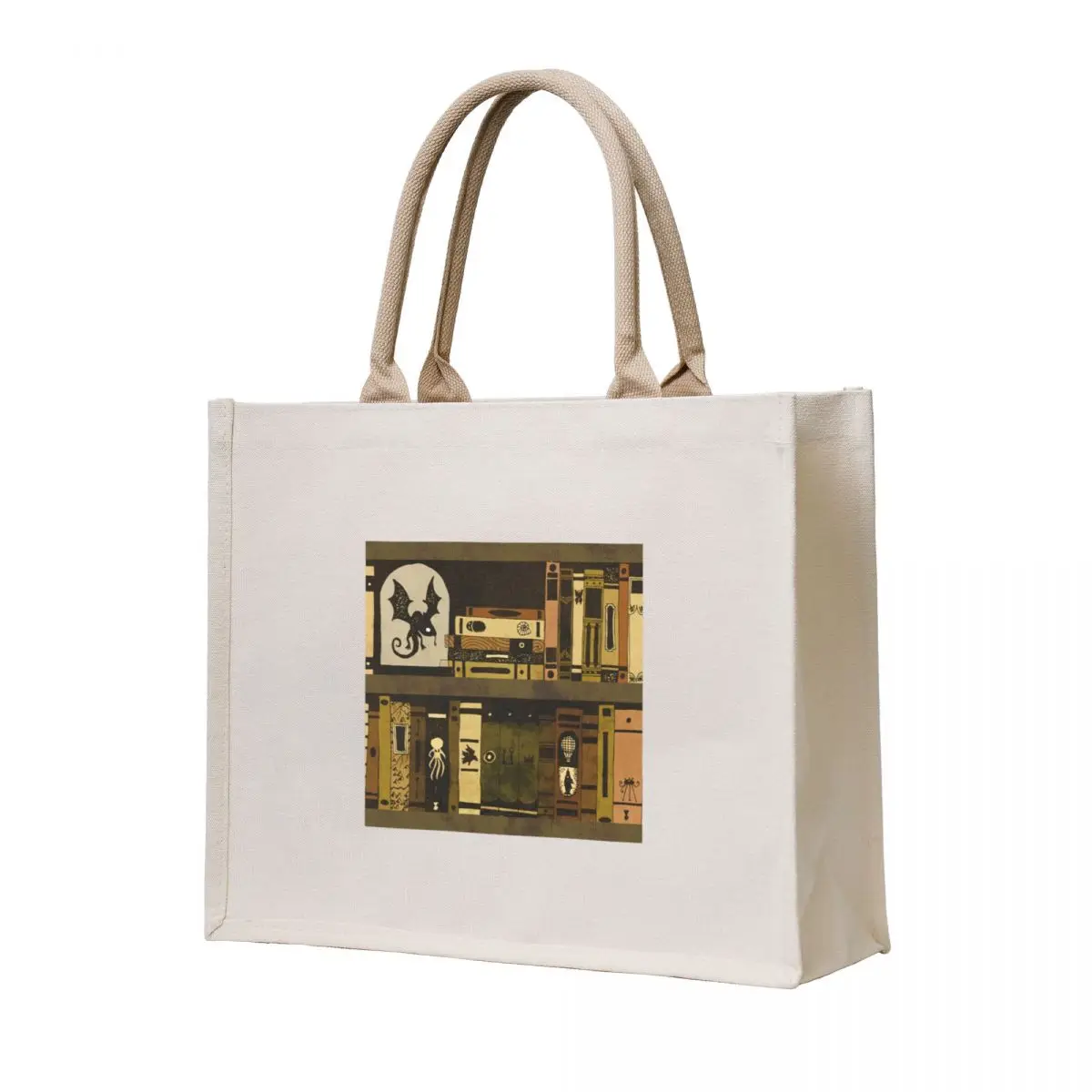 Bookcase Tote Bag reusable shopping bag Canvas shoulder bag Women's bags