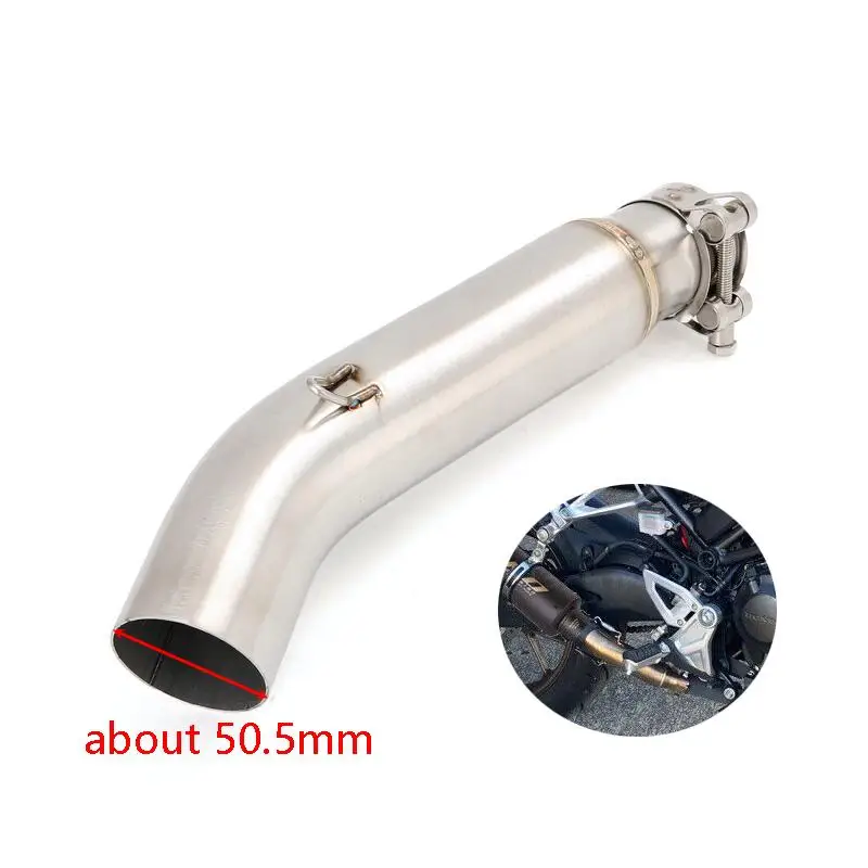 

For Honda CBR300R CB300F 2020-2025 CB300R CB250R 2018-2025 Motorcycle Exhaust System 51mm Middle Link Pipe Stainless Steel