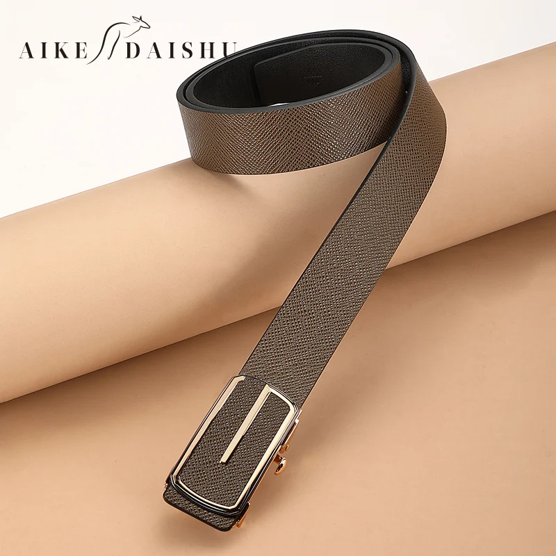 Coffee Full G letter Belts Men Luxury Famous Brand Designer Automatic Buckle Genuine Leather Fashion Exquisite Ceinture Homme