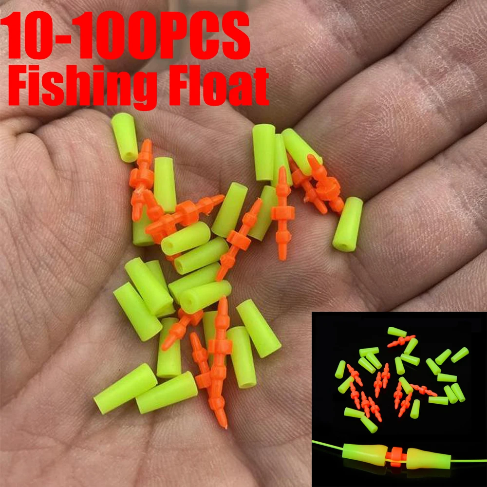 

Lot 10-100PCS/Set Fishing Float Stoppers Bobber Clips Yellow Orange Sea Fishing Tackle Anti-Wind Bar Angling Accessories