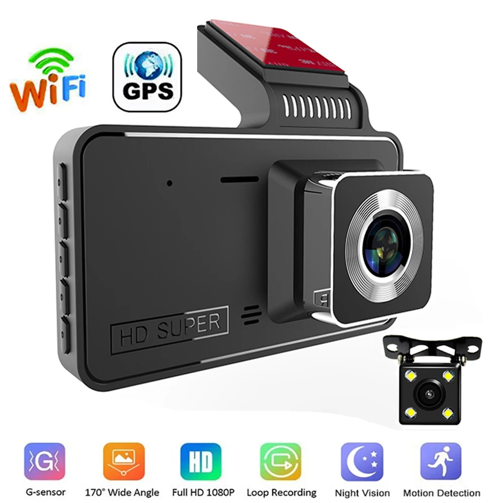 

Dash Cam WiFi Car DVR Rear View 1080P Full HD Video Recorder Dashcam Auto Parking Monitor Night Vision G-sensor GPS Black Box