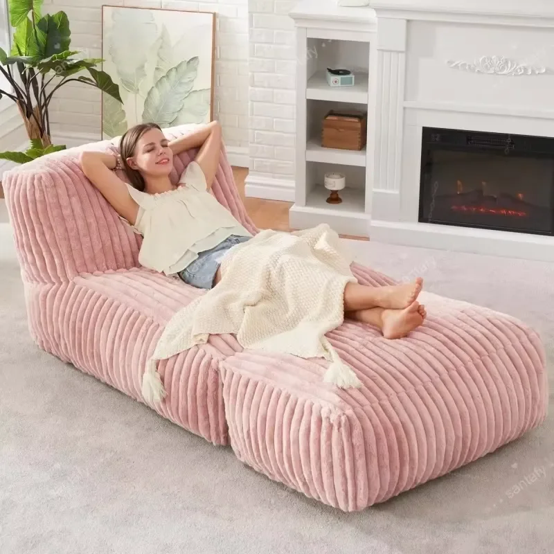 Modern Villa Sponge Vacuum Compression Sofa-Single-Person Foldable Reclining Fabric Sofa for Living Room Bedroom Relaxation
