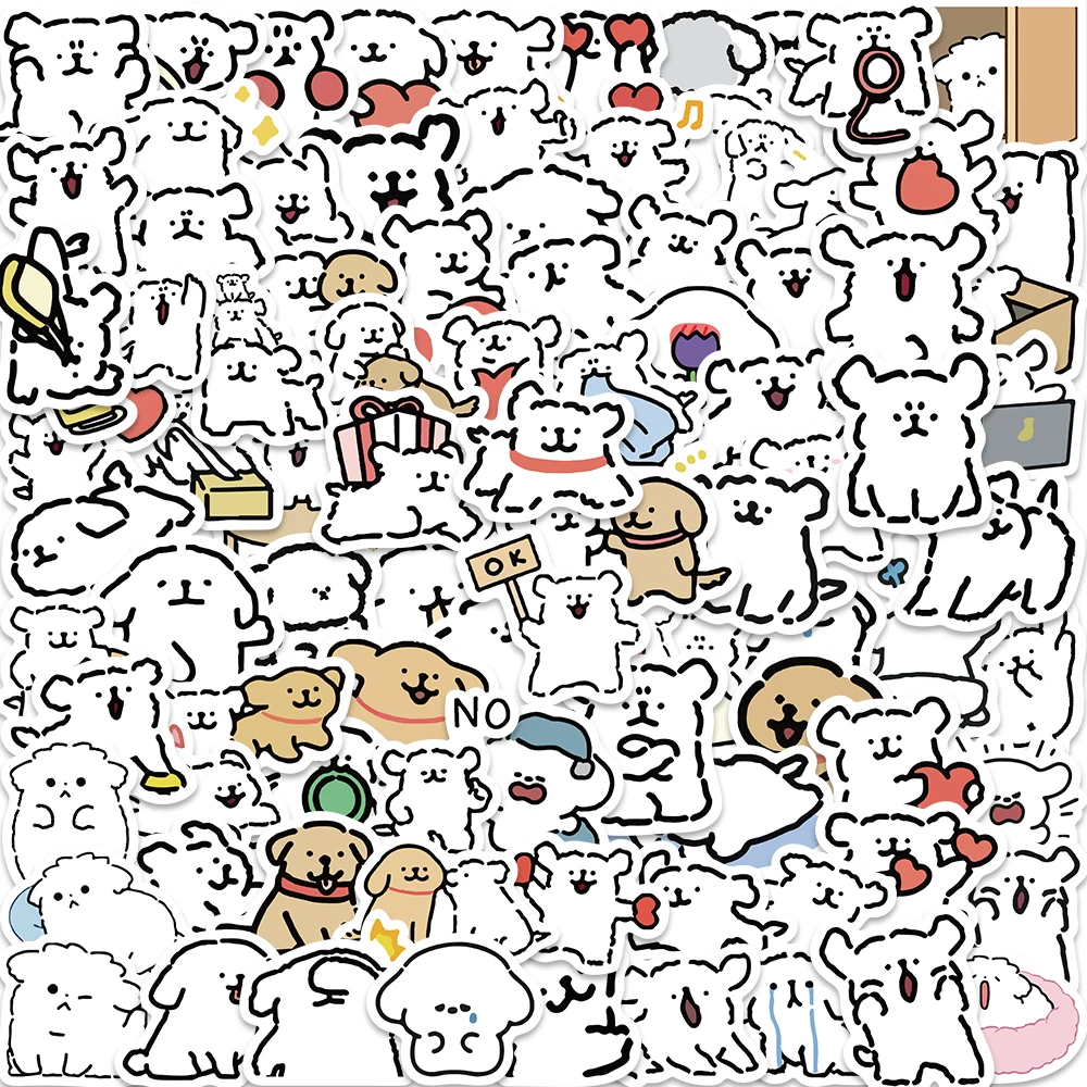 

10/25/100Pcs Cute Cartoon Animal Puppy Dog Sticker Waterproof Laptop Luggage Scrapbook Skateboard Fridge Sticker Kids Gift Decal