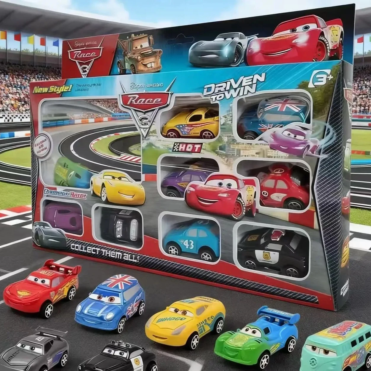 

12 шт./кор., автомобили Disney Pixar, задняя сила, молния Макквин Джексон, 6 см, модель автомобиля Storm Mater, сопровождающие игрушки, подарки на день рождения для детей