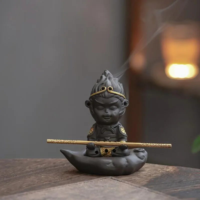 

Chan Wukong Qitian Dasheng фиолетовая глина курильница палочка для благовоний основа для курения курильница с обратным потоком чайная церемония украшение дома