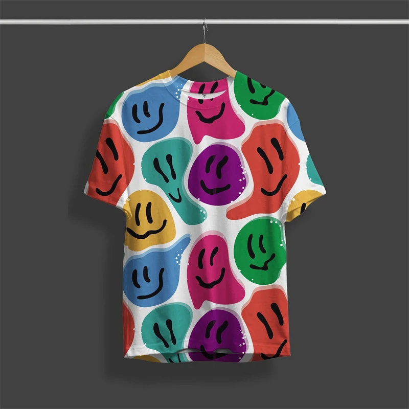 Hawaii Vacation Tiki T-shirt Graffiti Street Harajuku Crewneck T Shirts Men Women 3D Printed Colorful Leaf Surfing Sport Tee Top