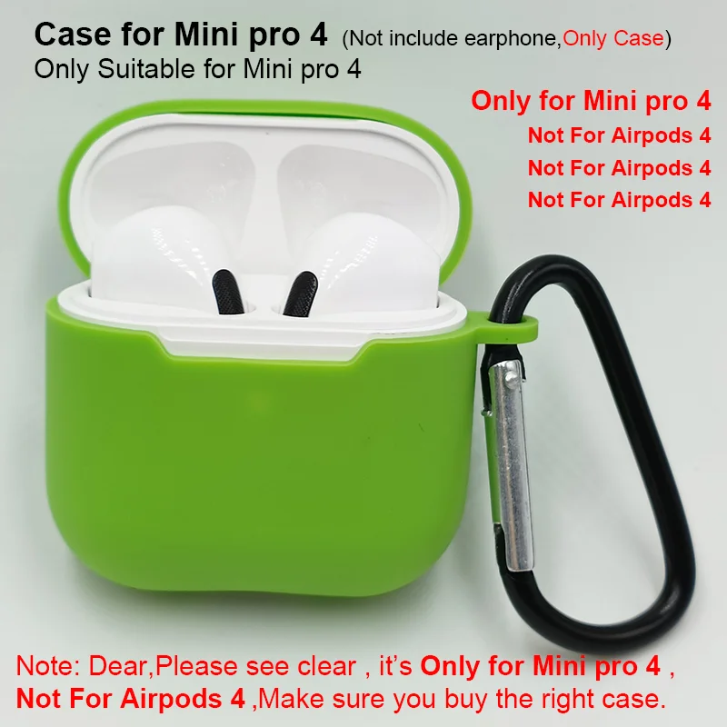 حافظة لسماعات TWS Mini Pro 4 سماعات بلوتوث حافظة سيليكون لسماعات Air Mini Pro 4 حافظة ملحقات Air Mini Pro4