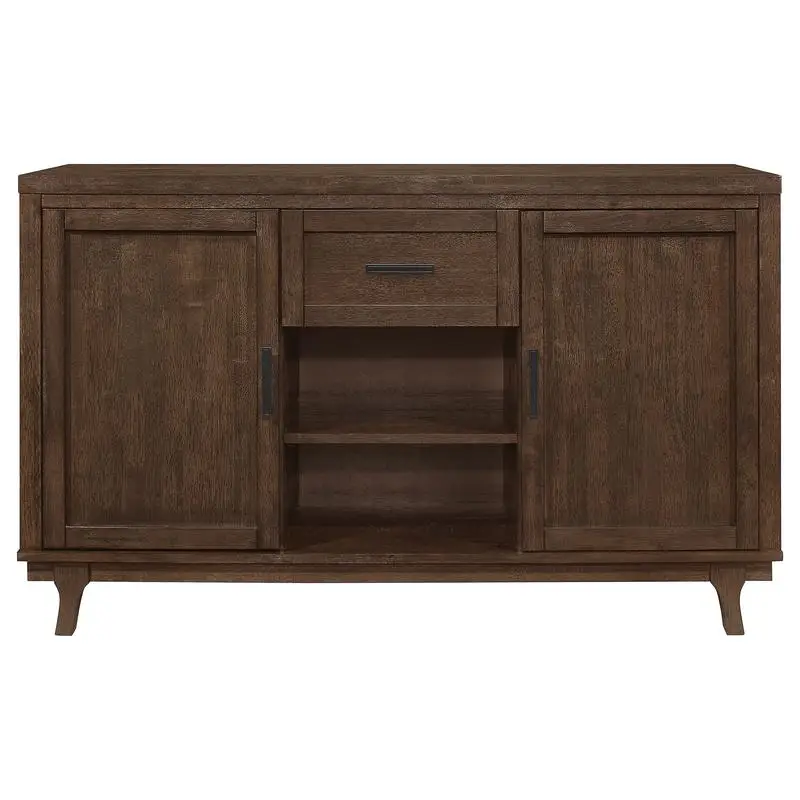 2-Door Oak Server with Drawer - Rustic Wooden Storage with Shelf for Living Room or Dining Room