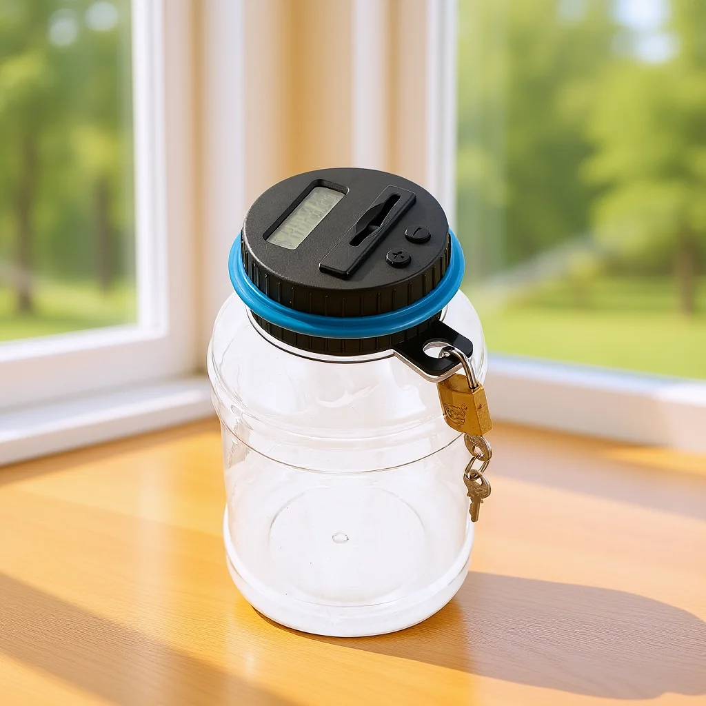 

1pc Digital Display Coin Bank Transparent Lcd Bucket Shaped Saving Pot For Kids Adults Plastic Money Box Lock Intelligent