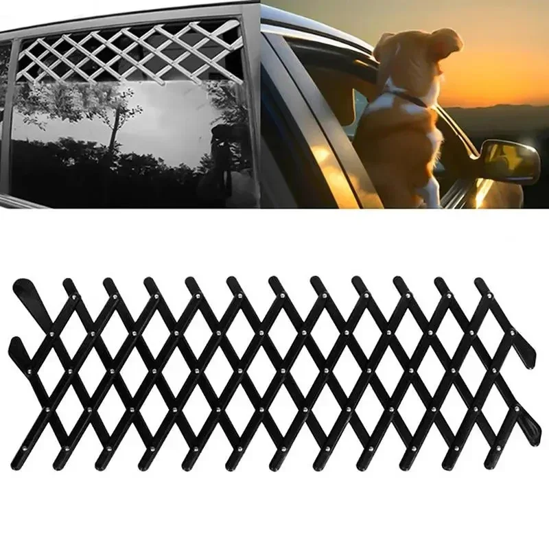 Universal Car Window Travel Pet Fences, Vent Window Pet Dog Puppy Security Ventilation Grill Mesh Vent Guard Telescopic Fence