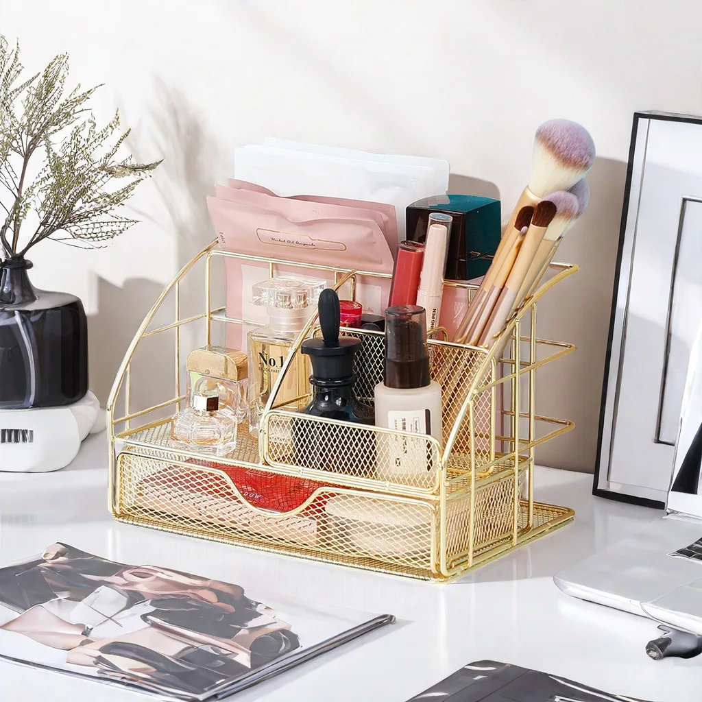 Metal 3-Tier Letter Tray Desk Organizer 5 Vertical File Holders Eco-friendly Multifunction Paper File Folder Stationery Storage