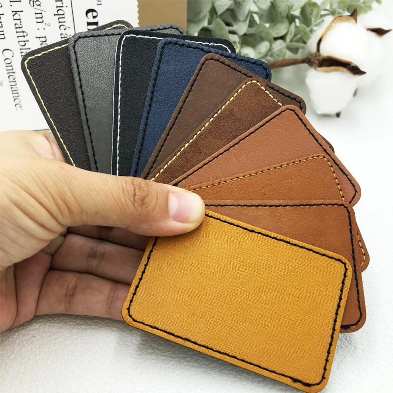 Spot PU Leather Label Blank Car Line Light Edition Hat Patch Customizable Hot Painted Clothing Laser Embossed Patch