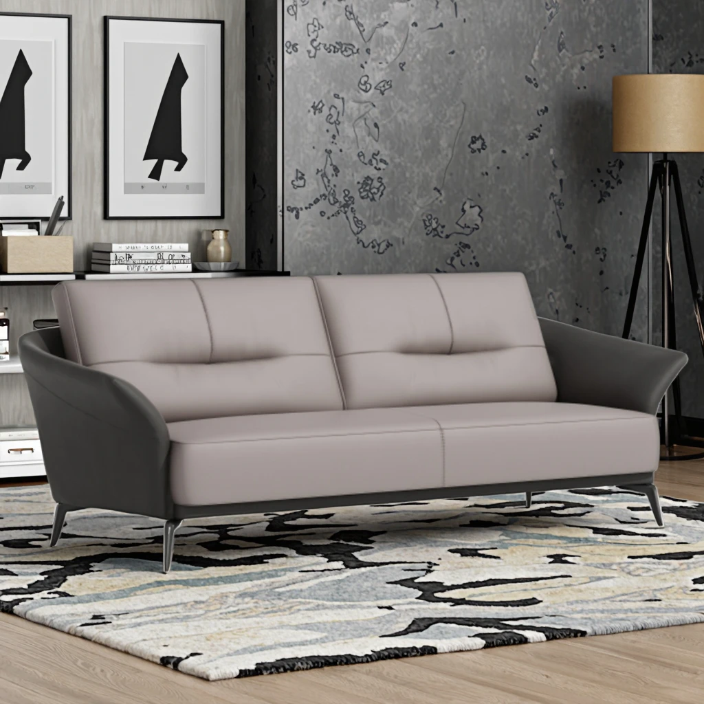 Luxury Modern European Leather Executive Sectional Sofa Extendable for Home Office Living Room Conference Room Waiting Areasprom