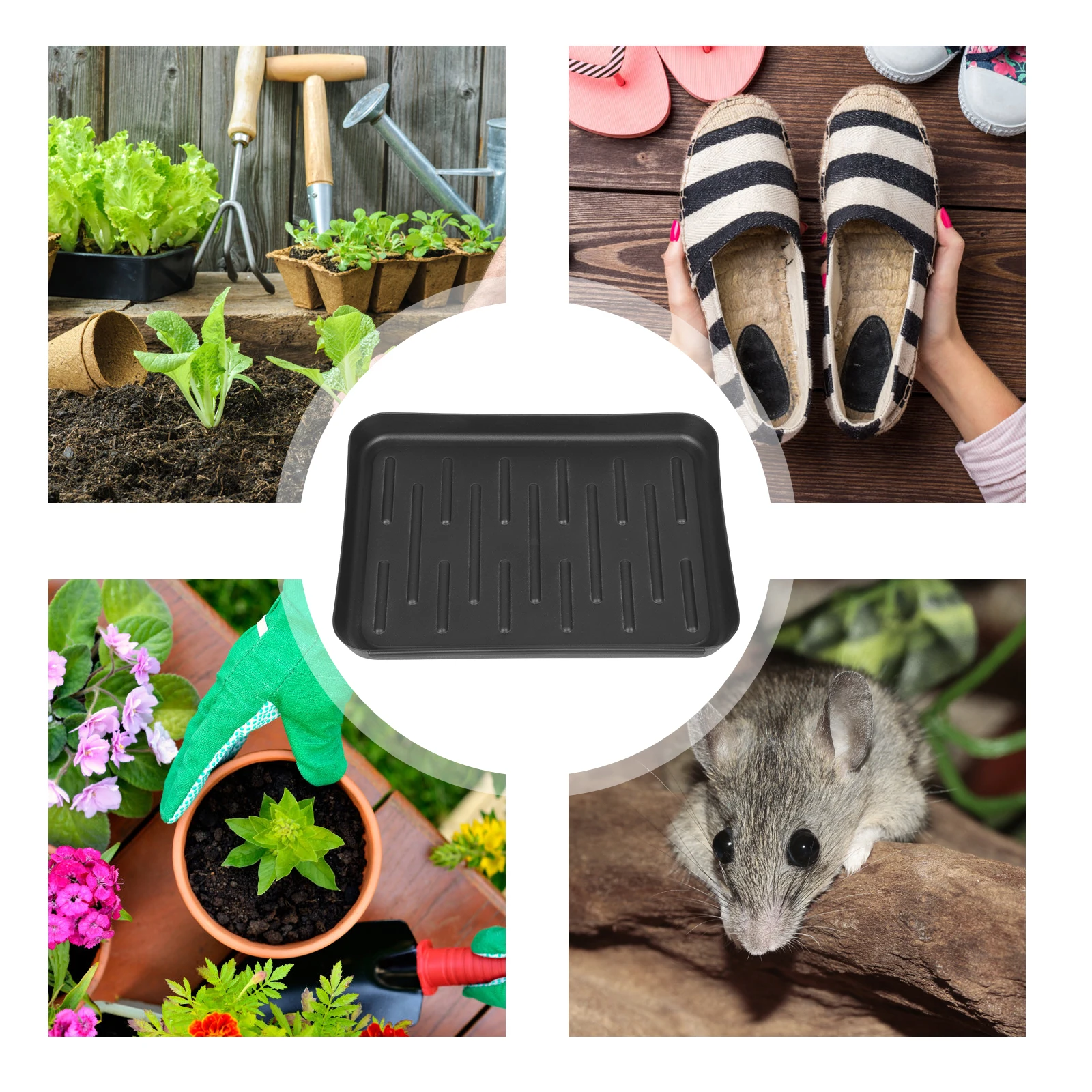 

Waterproof Shoe Plastic Mat Sturdy Living Hallway Kitchen Storage Car Trunk Sundries Tray Tray Plant Pot Pad