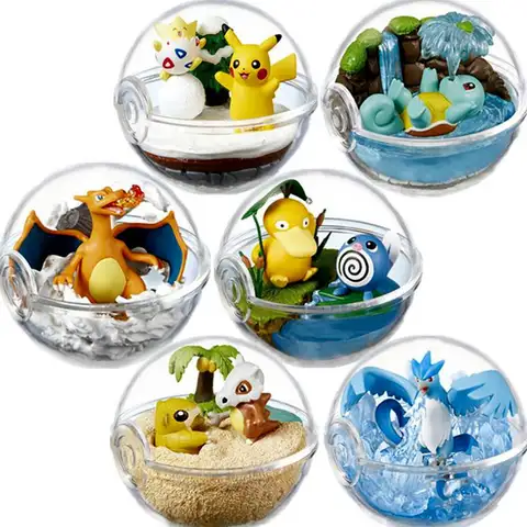 1 Pcs Pokemon Pokeball Action Figures 1-5 Series 3D PVC Model Eevee Articuno Gengar Mewtwo Rowlet Statue Collection Kid Gift Toy