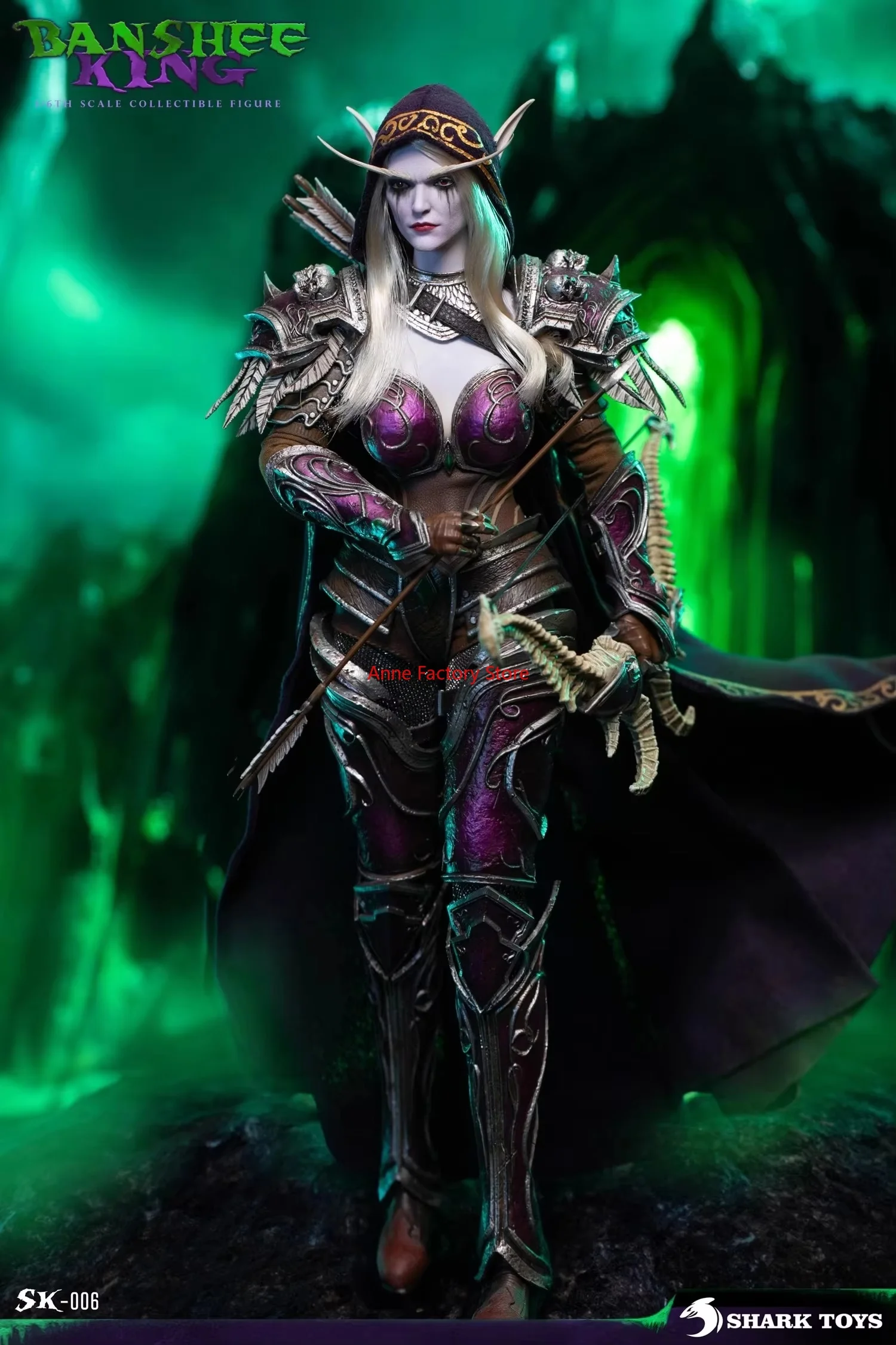 

In Stock SHARK TOYS SK-006 1/6 Scale HIGH ELVES The King Of Demons Sylvanas Windrunner Full Set Action Figures Model Toys Gifts