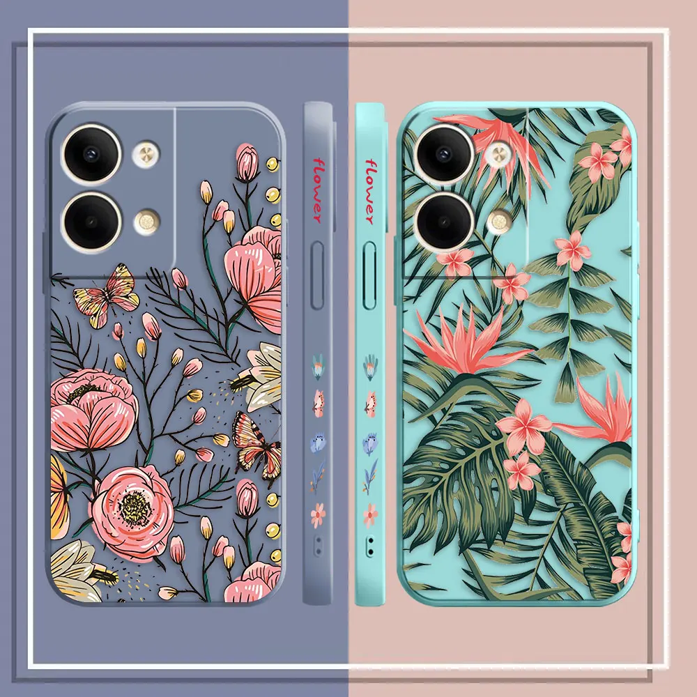 Phone Case For OPPO RENO 8 7 9 6 7SE 5 4 4SE 4 4G 5G PRO PLUS Colour Case Cover Funda Cqoue Shell Capa Spring Flowers Butterfly