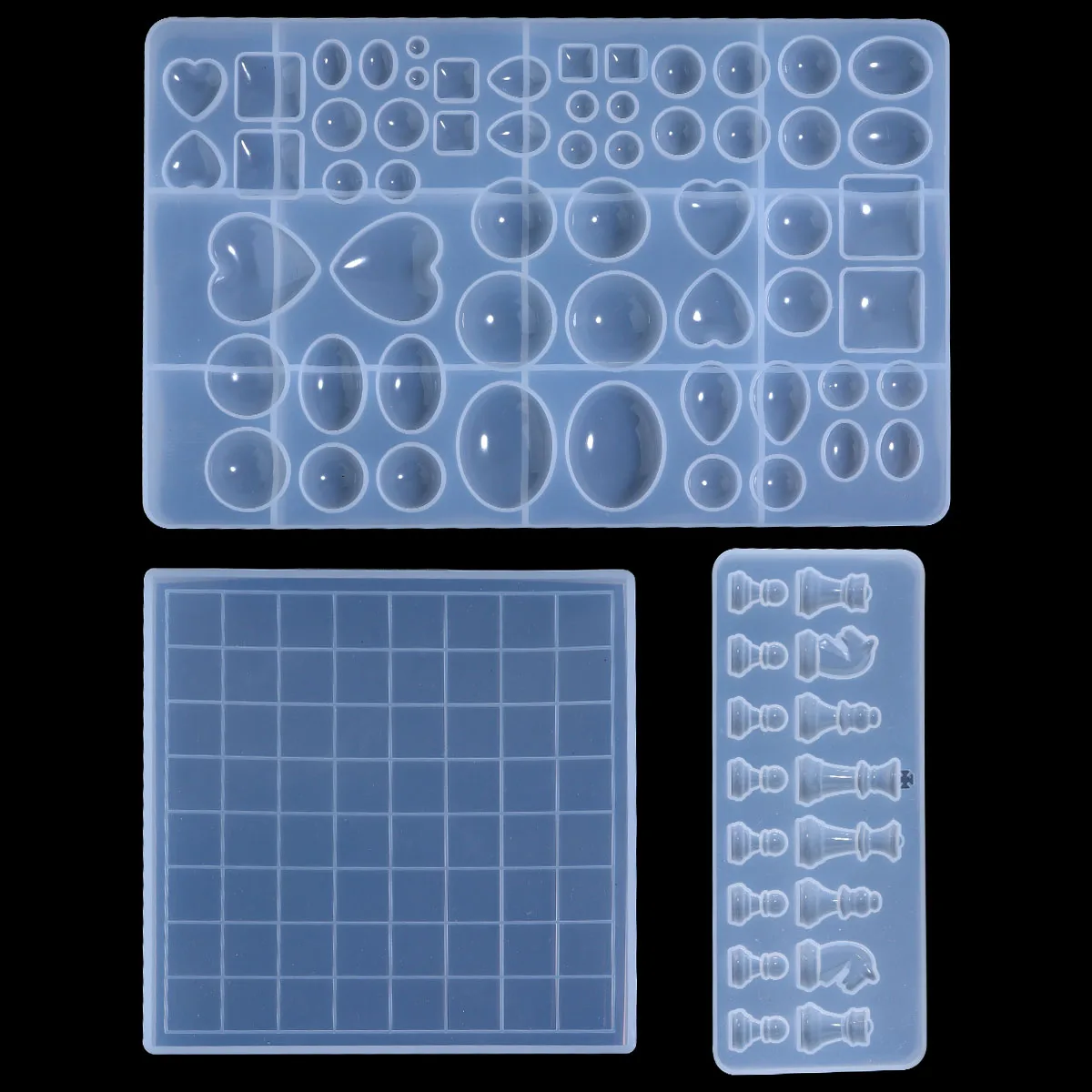 Resin International Chess Set Mold With Chess Board Silicone Resin Molds Crystal Charms Epoxy Resin Silicone For Diy Mold Tools