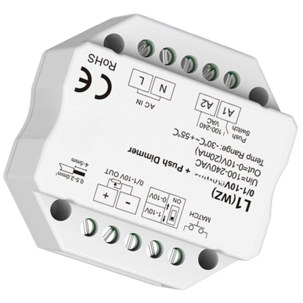 0/1-10V For Tuya For Smart WiFi 2.4G Single-Color LED Dimmer App&Voice Control Voice Commands 100-240VAC Indoor ABS Design