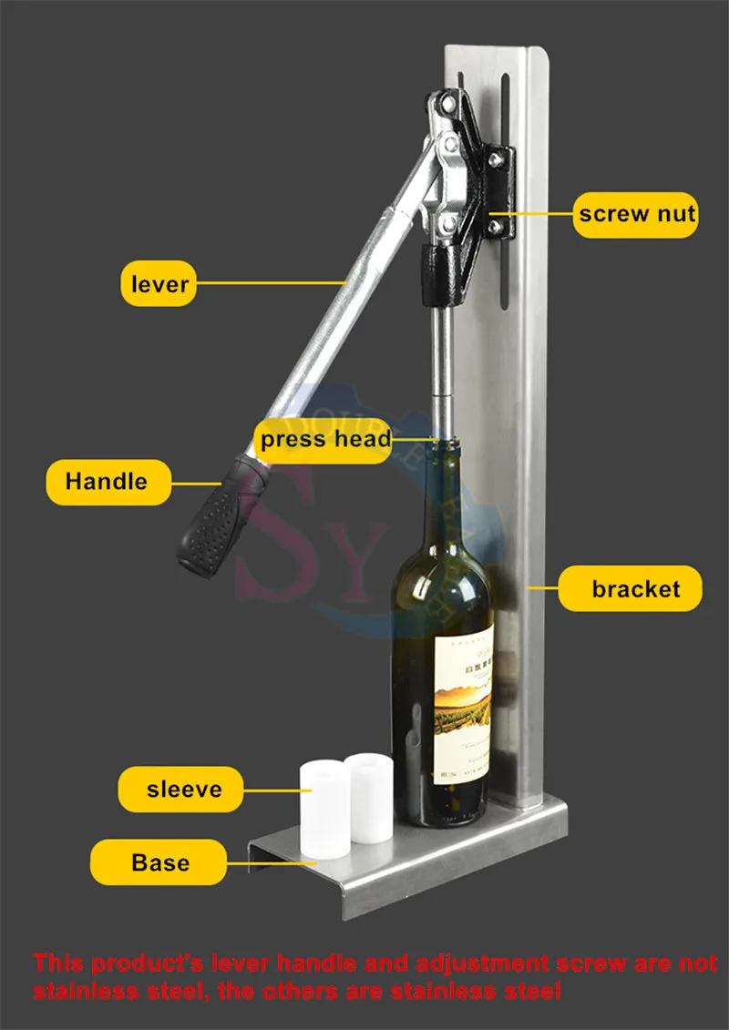 أسعار الجملة التجارية اليد الصحافة رافعة النبيذ الفلين آلة السد/الضغط اليدوي تخمير زجاجة النبيذ الفلين انتهازي أداة
