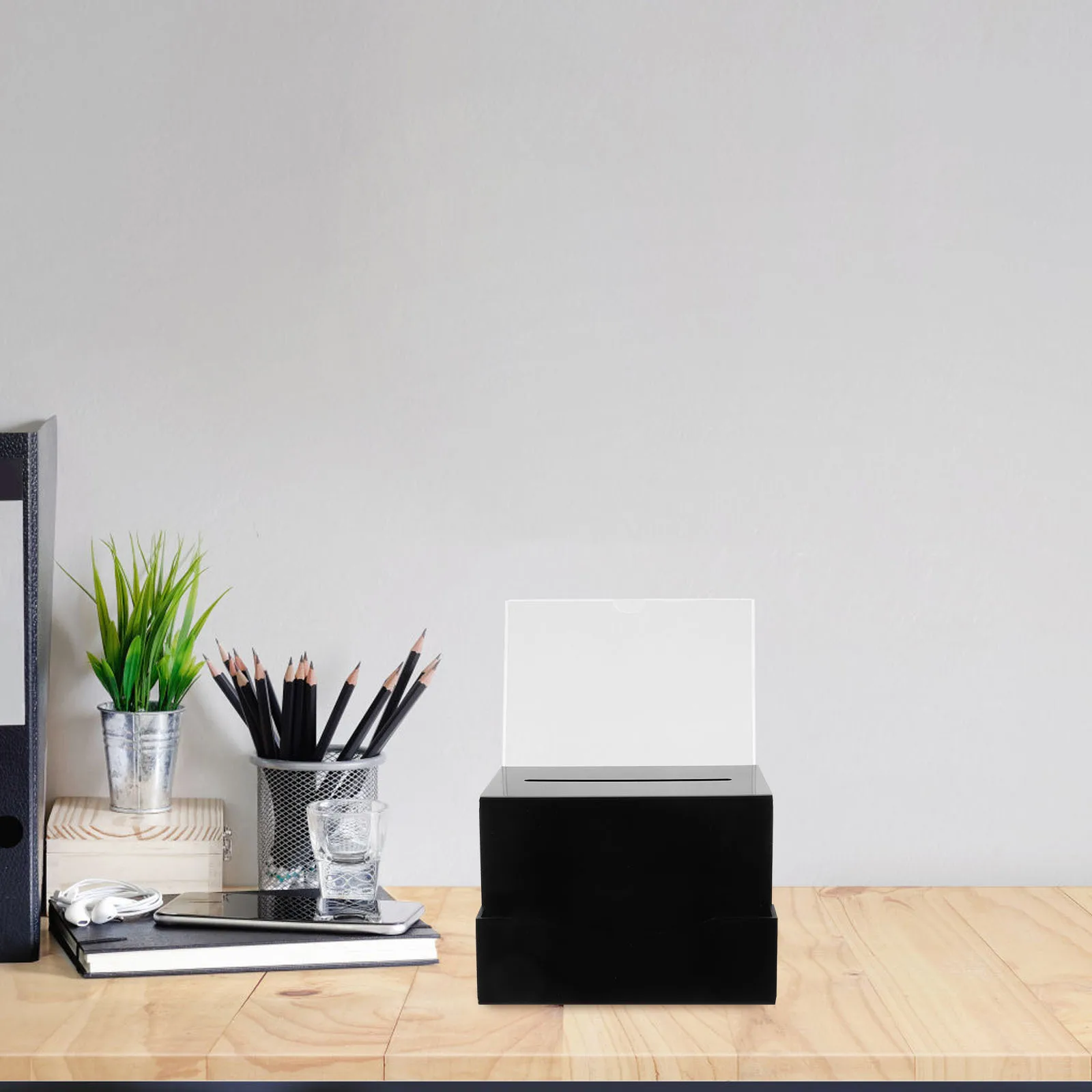 

1Set Lockable Voting Box Acrylic Donation Suggestion Box Fundraising Ballot Complaint Letter Collection Public Voting Storage