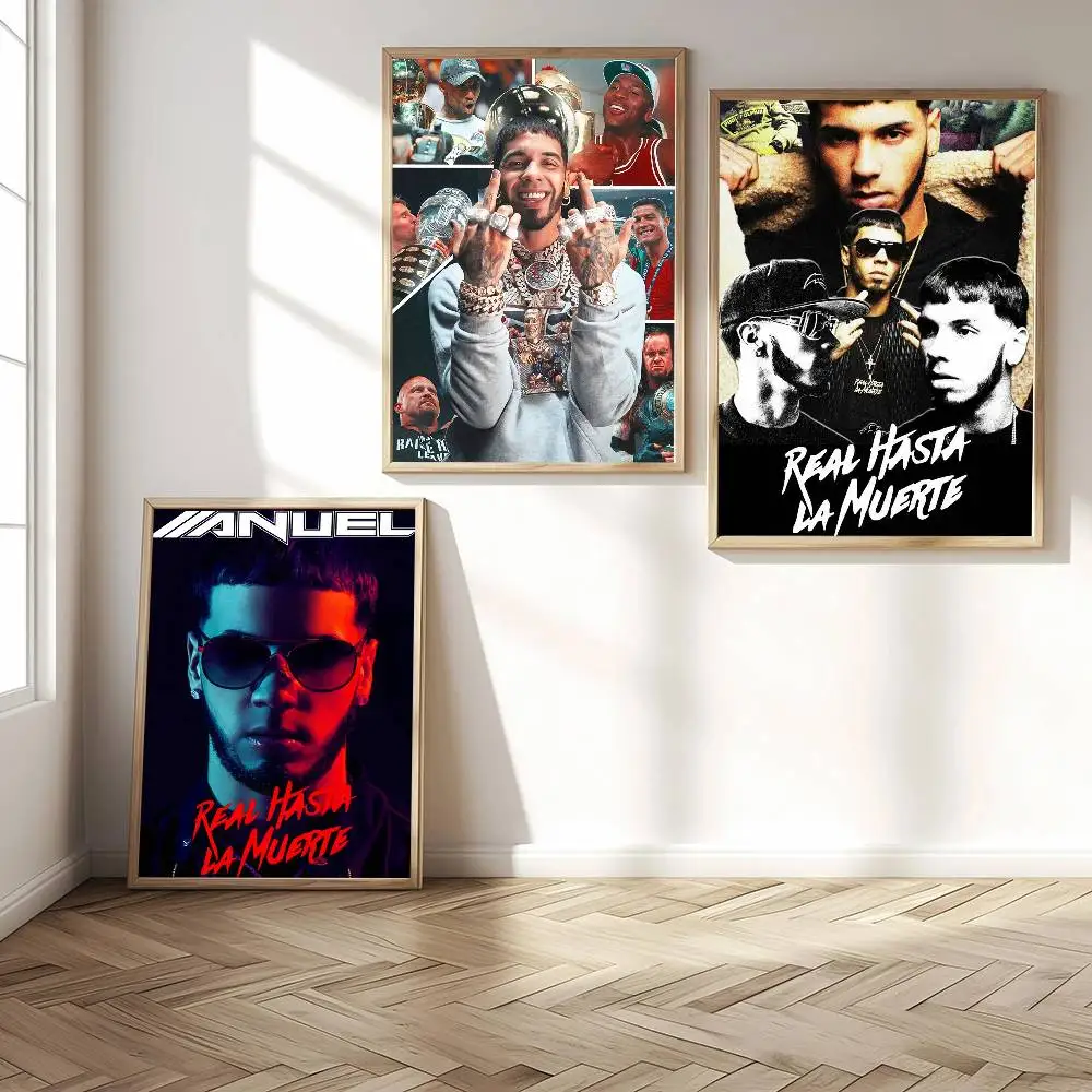 1 szt. Plakat z listą utworów Anuel AA Real Hasta La Muerte, wysokiej jakości druk, wodoodporny, naklejka ścienna do baru, salonu, dekoracja, prezent