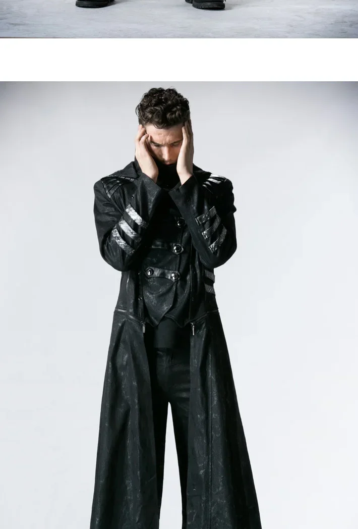 【希少】PUNK RAVE スコーピオン コート Punk Rave Mens Long Gothic Trench Coat Hooded Jacket Black