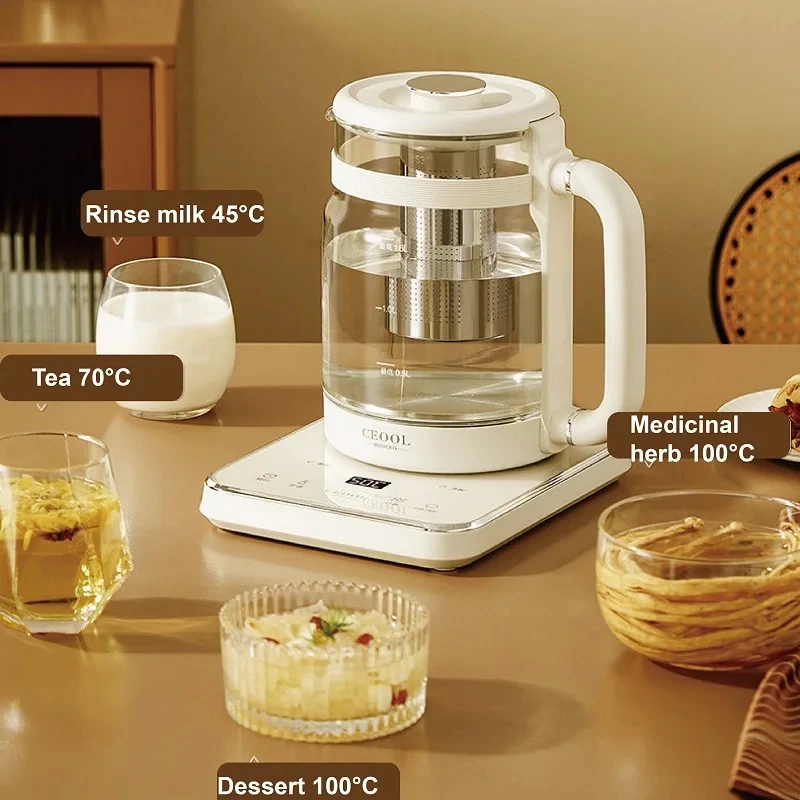 1.6L กาน้ำชาอเนกประสงค์แบบอัตโนมัติเพื่อสุขภาพหม้อต้มน้ำร้อน800W สำหรับสำนักงานกาต้มน้ำเพื่อสุขภาพถ้วยชงชาบ้าน