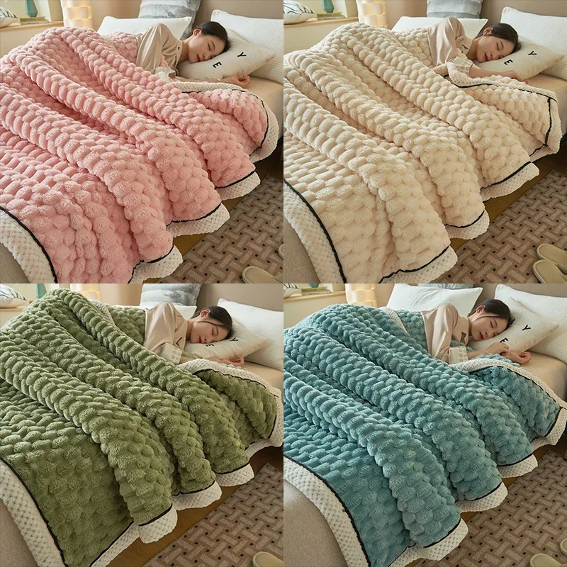 

Coral Velvet Blanket Autumn Winter Warm Sleeping Blanket Soft Flannel Fleece Blankets for Bed Cozy Thickened Warmth Home Blanket