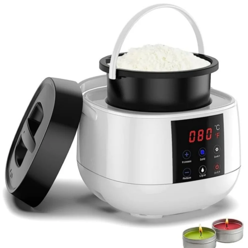 Electric Candle Wax Melting Pot Mini Wax Melter Hair Removal Heater with LED Display for Melting Granular Wax Beans and  Beeswax