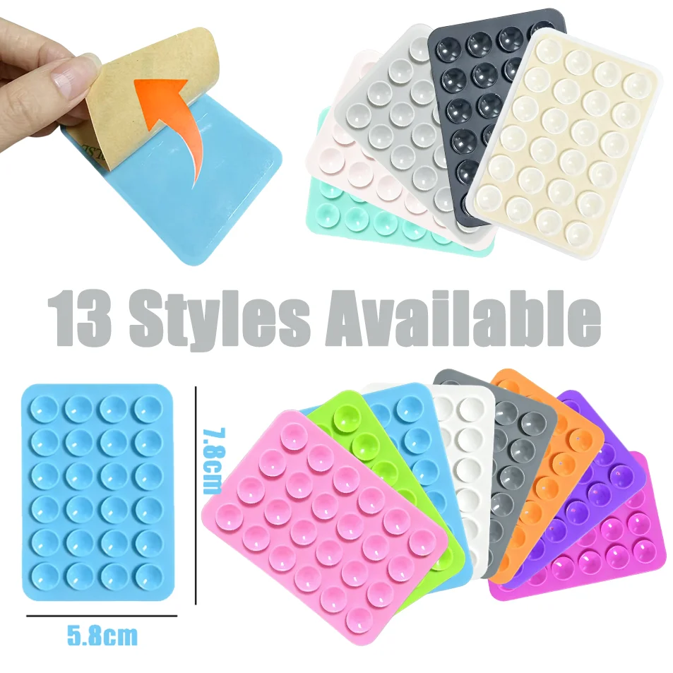 2026 New Silicone Suction Phone Holder Multifunctional Suction Cup Mat Wall Stand Anti-Slip Single Sided Case Mount Stickers