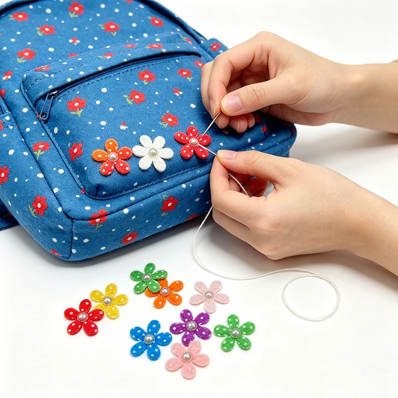 

100Pcs Multicolor Felt Flowers Diy Flower Craft Kit Suitable for Fabric Crafts Diy Projects Classroom Decorations Bouquet Making